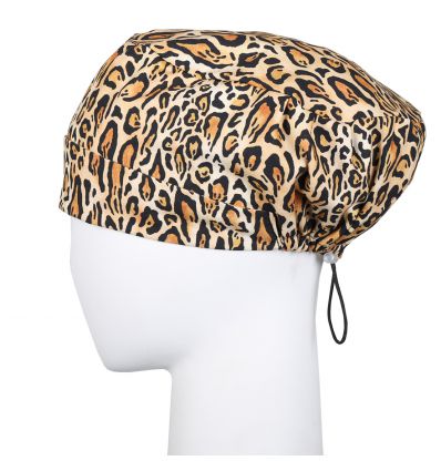 Czepek z gumką cętki leoparda